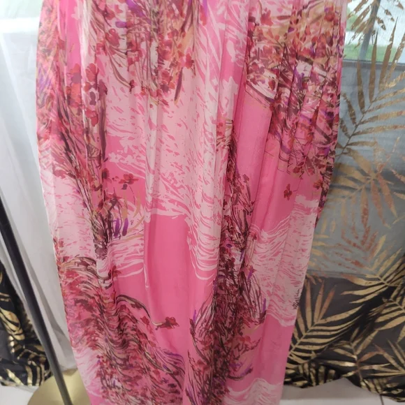 Elegant Pink Floral Maxi Dress Size # S - Picture 13 of 14